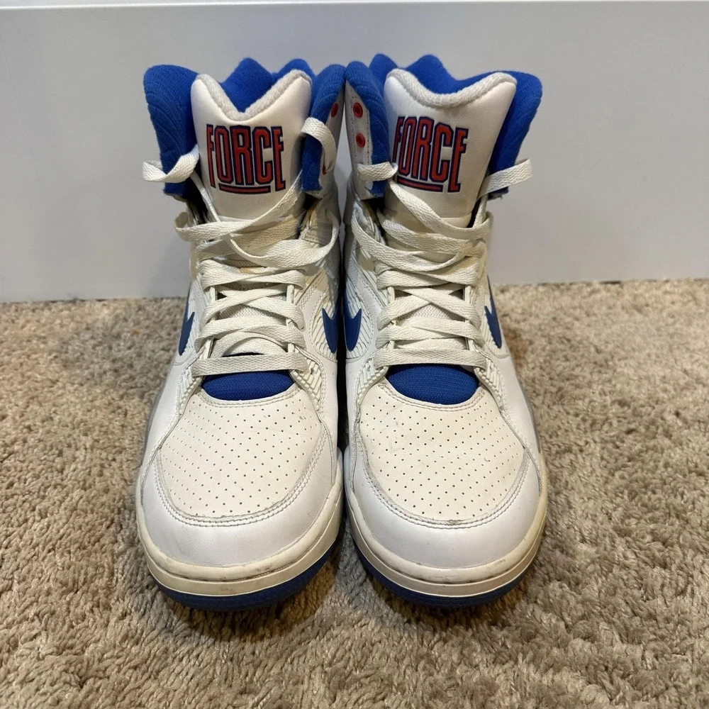 Nike Air Command Force Mens White Blue Orange Basketball Sneakers 684715-101 9.5
